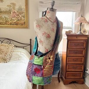 patchwork hippie bag  patchwork sling bag one size